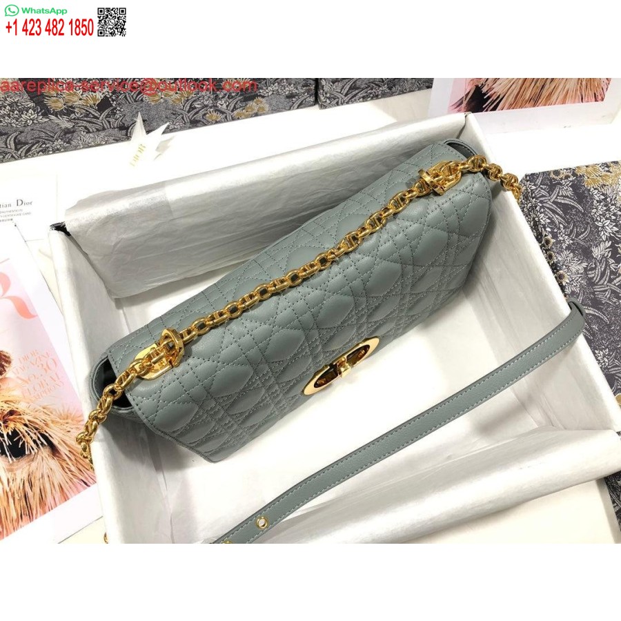Replica Dior M9243 Grande Borsa Caro In Pelle Di Vitello Grigia
