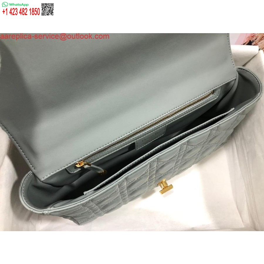 Replica Dior M9243 Grande Borsa Caro In Pelle Di Vitello Grigia