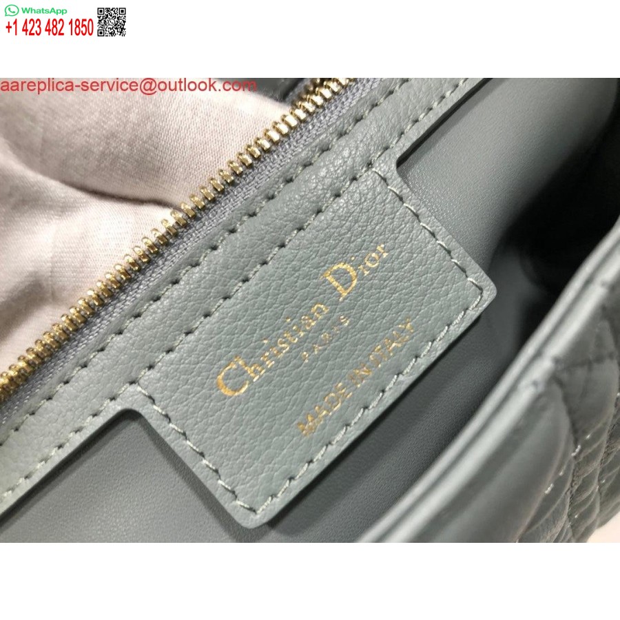 Replica Dior M9243 Grande Borsa Caro In Pelle Di Vitello Grigia