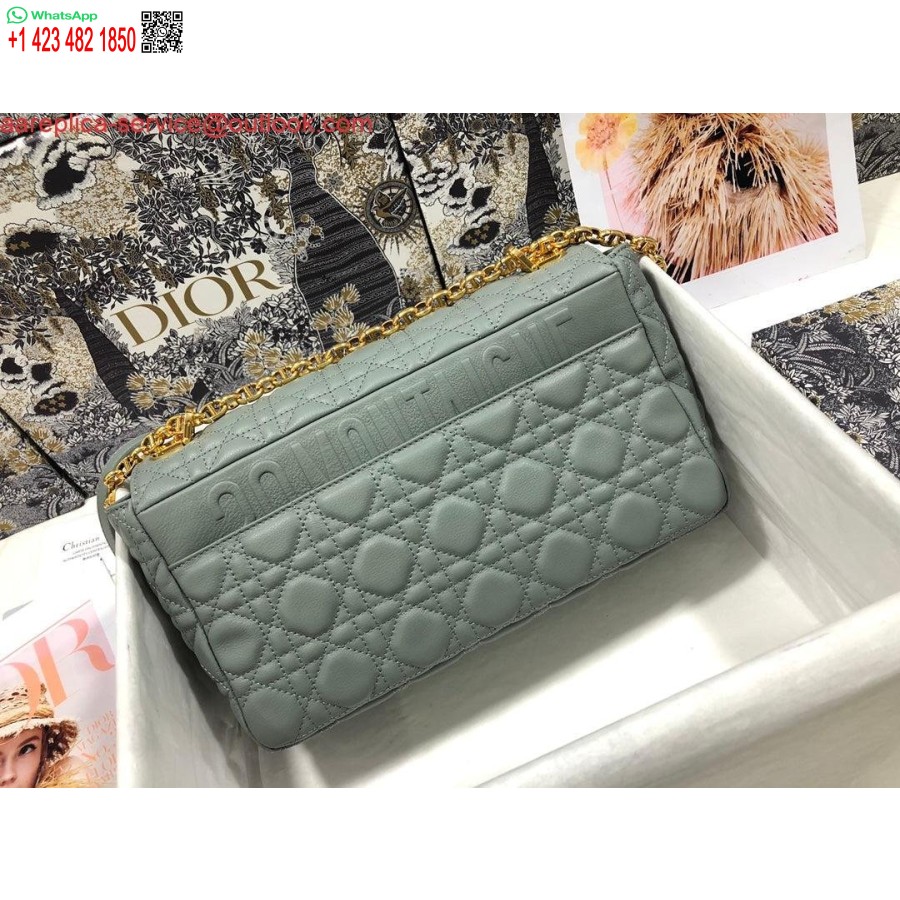 Replica Dior M9243 Grote Caro Tas Kalfsleer Grijs