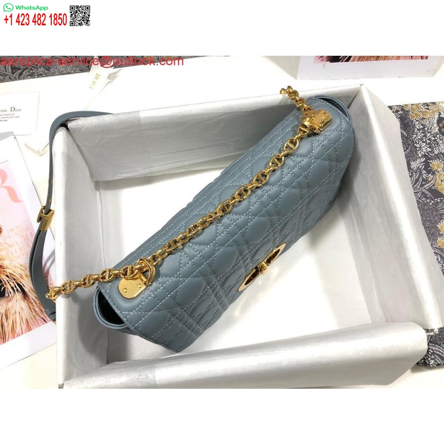 Replica Dior M9243 Grande Borsa Caro In Pelle Di Vitello Blu