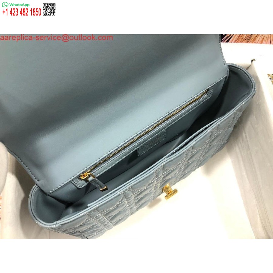 Replica Dior M9243 Grande Borsa Caro In Pelle Di Vitello Blu