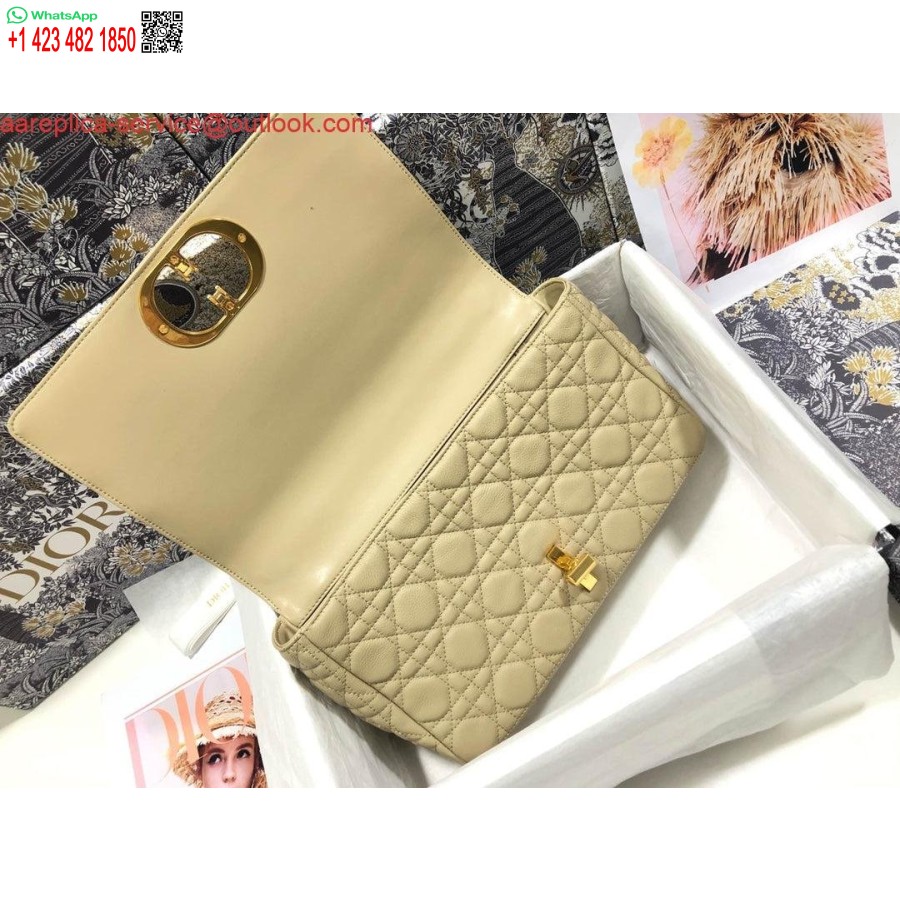 Replica Dior M9243 Grande Borsa Caro In Pelle Di Vitello Albicocca