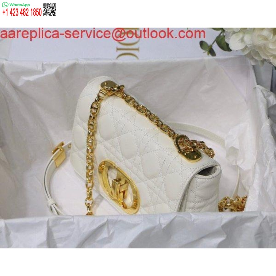ρεπλίκα Dior M9241 Dior μικρή τσάντα Caro Dior λευκή