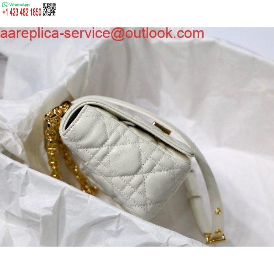ρεπλίκα Dior M9241 Dior μικρή τσάντα Caro Dior λευκή