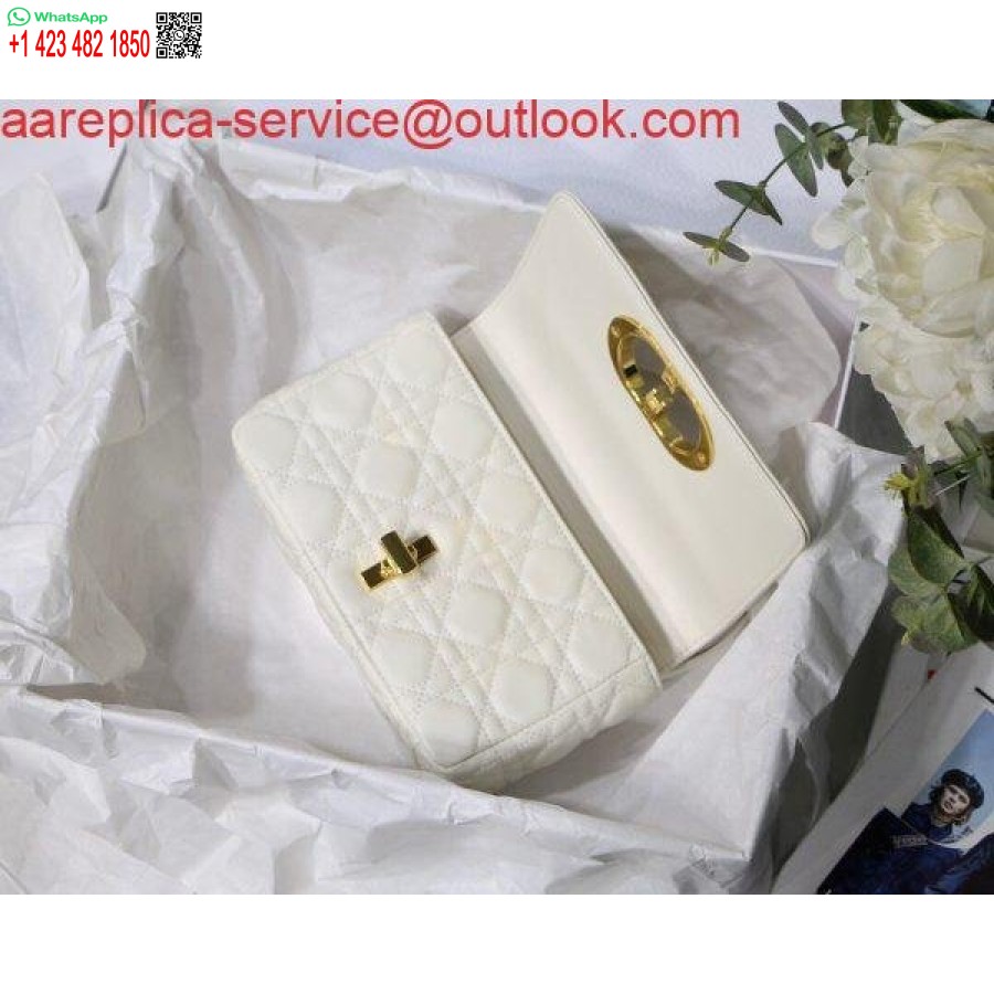 ρεπλίκα Dior M9241 Dior μικρή τσάντα Caro Dior λευκή