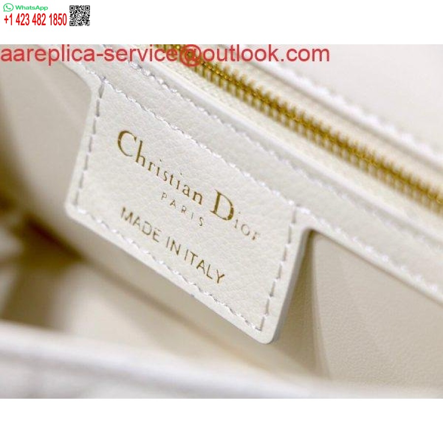 ρεπλίκα Dior M9241 Dior μικρή τσάντα Caro Dior λευκή