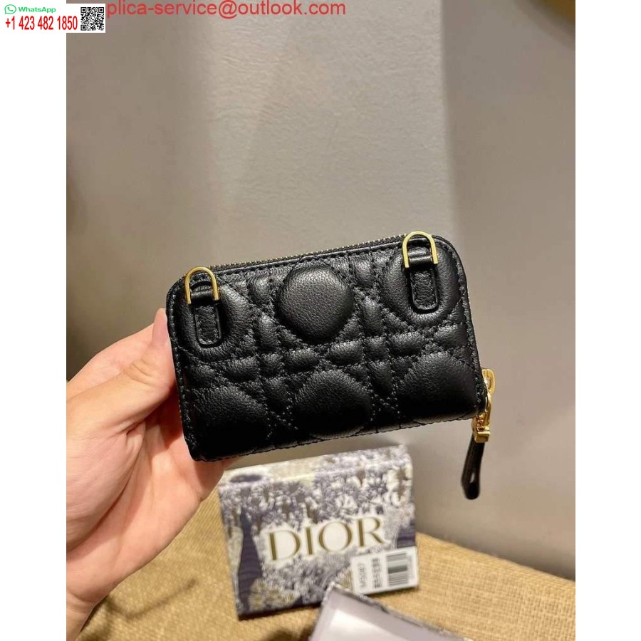 Replica Dior Caro Mini Pochette Con Cerniera 5087 Nera