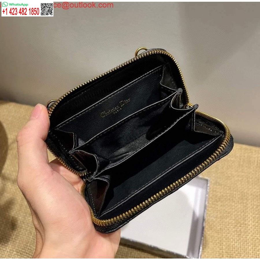 Replica Dior Caro Mini Pochette Con Cerniera 5087 Nera