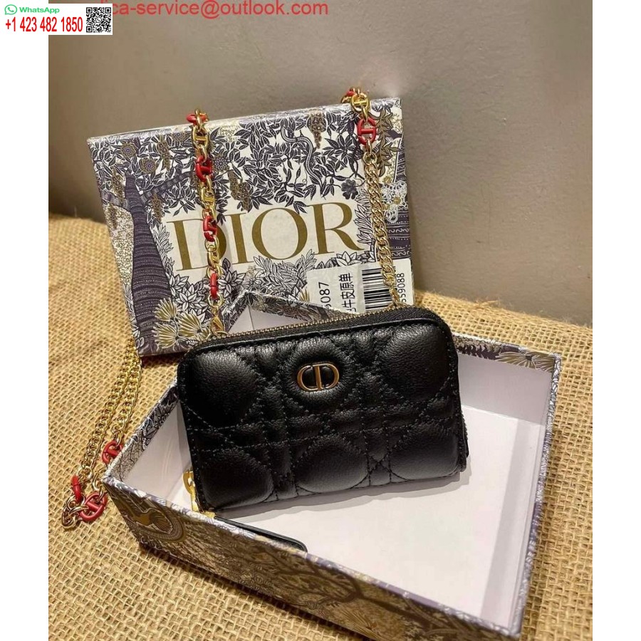Replica Dior Caro Mini Pochette Con Cerniera 5087 Nera