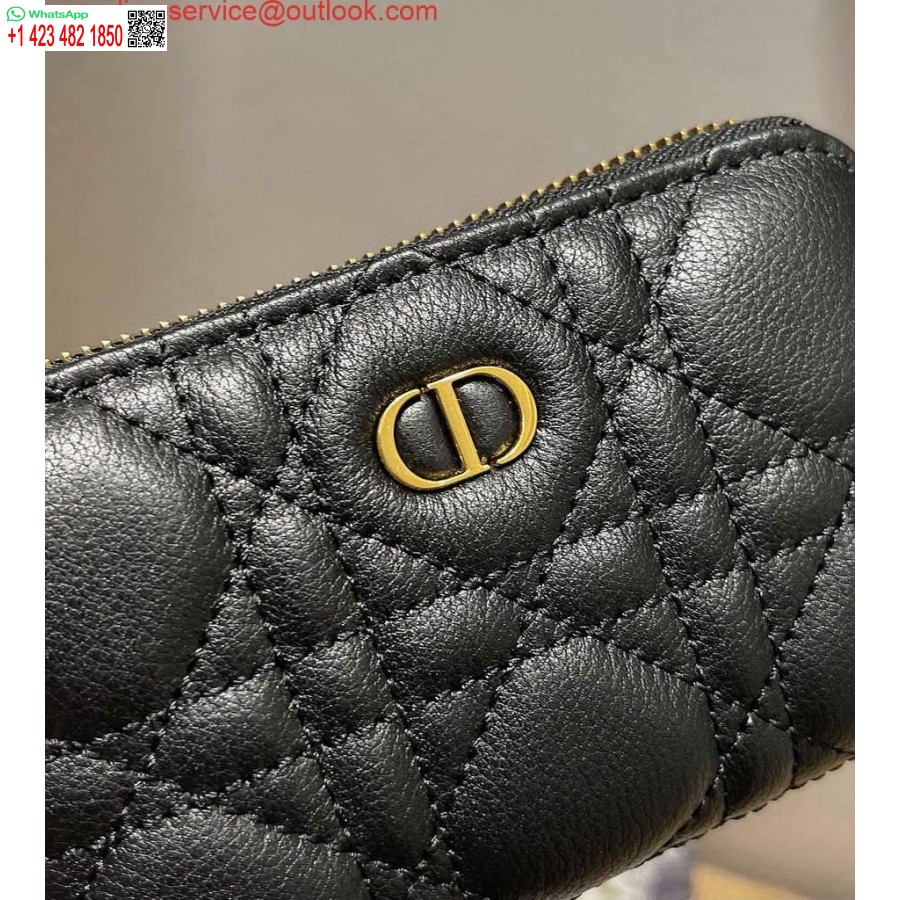 Replica Dior Caro Mini Pochette Con Cerniera 5087 Nera