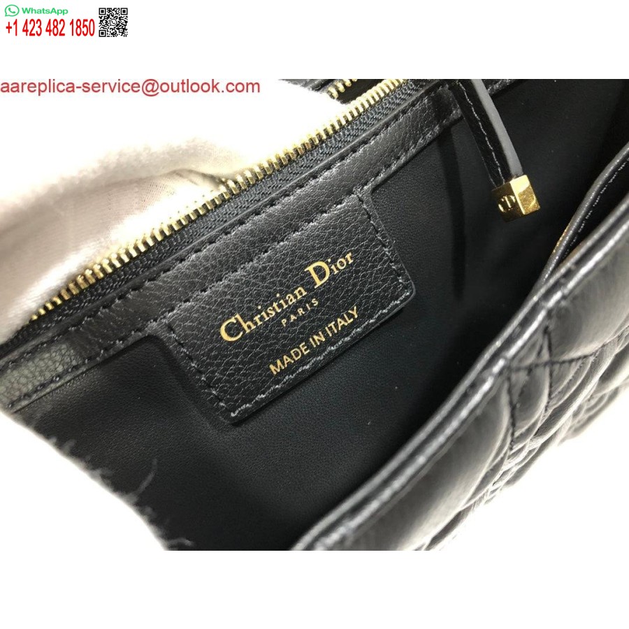 レプリカ ディオ Rm9243 ラージ カロ バッグ カーフスキン ブラック ロゴ ゴールド