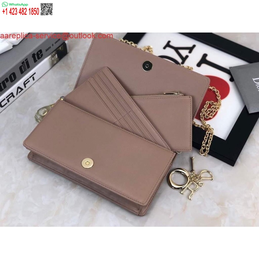 Réplique Dior S0204 Pochette Lady Dior Cuir De Veau Cannage Ultramatte Rose Clair