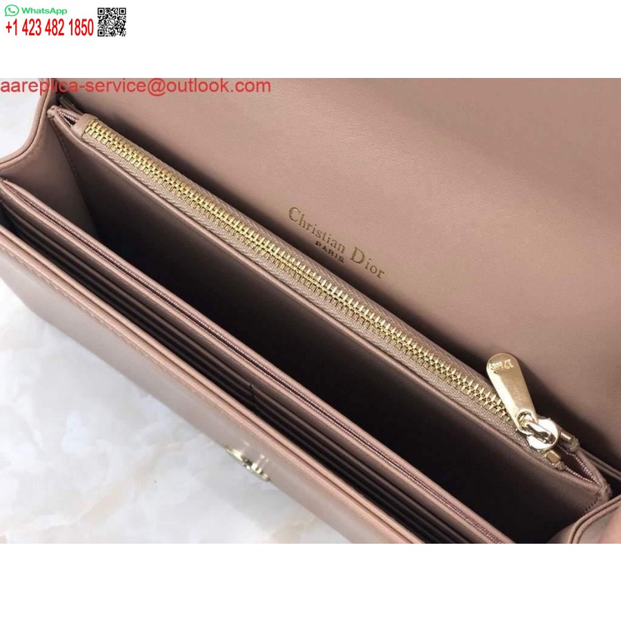 Réplique Dior S0204 Pochette Lady Dior Cuir De Veau Cannage Ultramatte Rose Clair