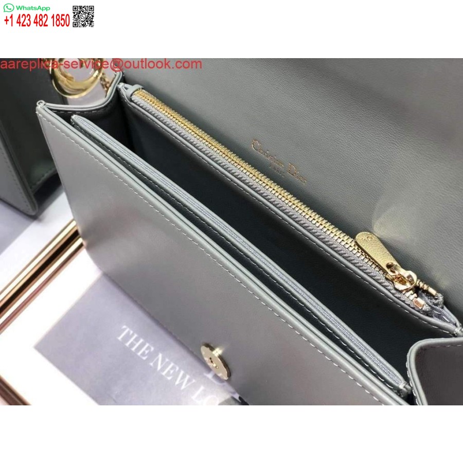 Replica Dior S0204 Lady Dior Pouch Ultramatte Cannage Calfskin Light green