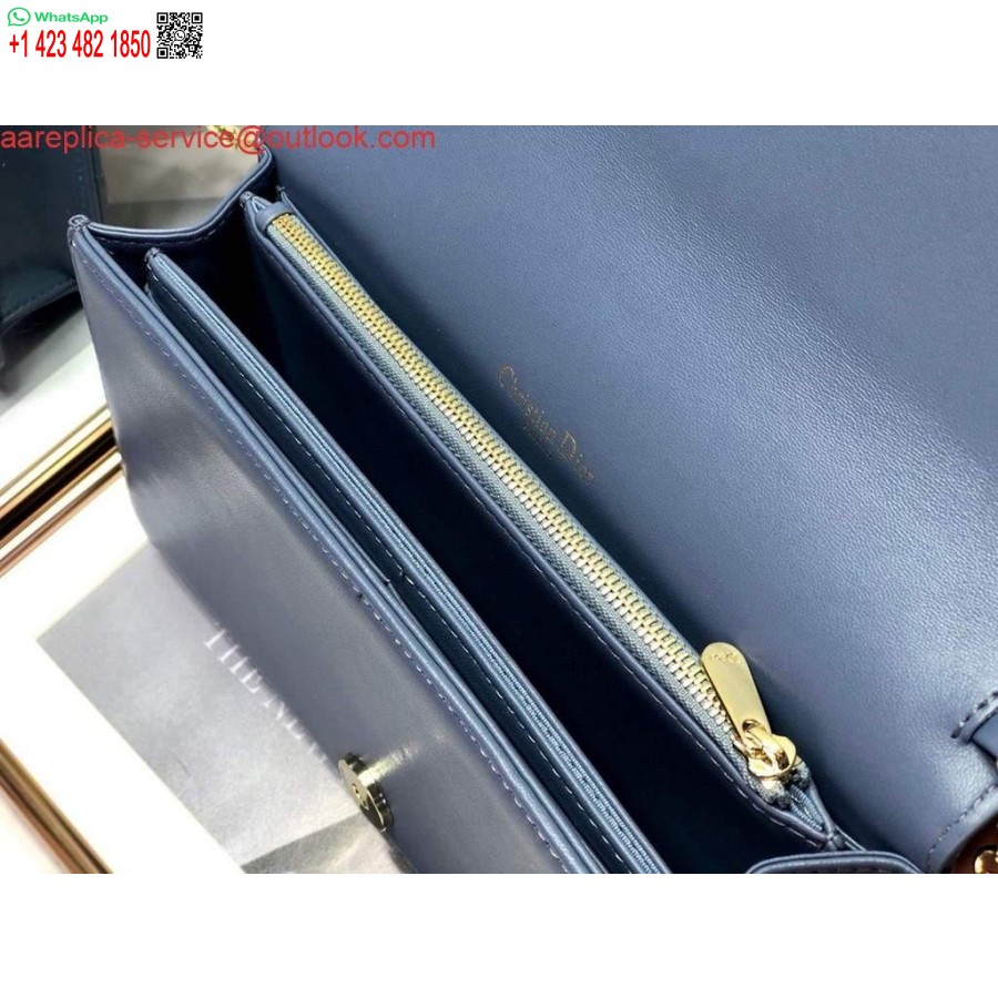 Replica Dior S0204 Lady Dior Påse Ultramatt Cannage Kalvskinn Blå