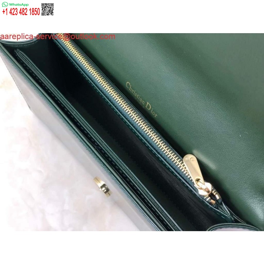 Replica Dior S0204 Lady Dior Pussi Patentoitu Cannage Vasikannahka Tummanvihreä