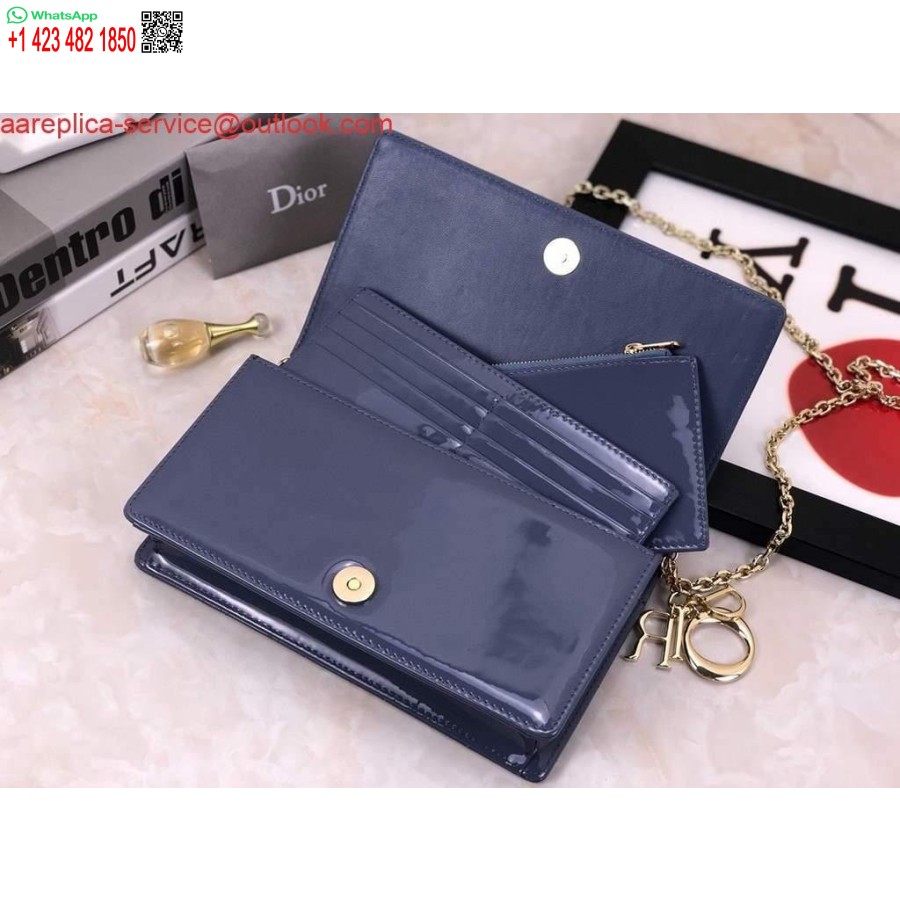 Replika Dior S0204 ženska Dior Torbica Patentirana Cannage Teleća Koža Plava