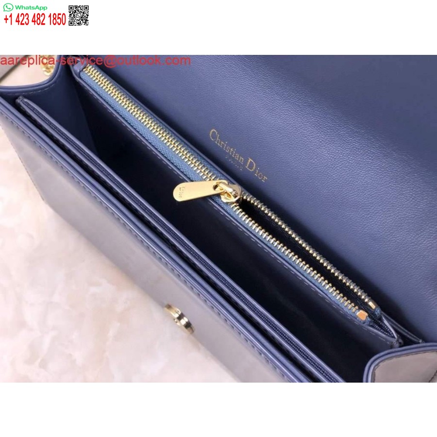 Replika Dior S0204 ženska Dior Torbica Patentirana Cannage Teleća Koža Plava