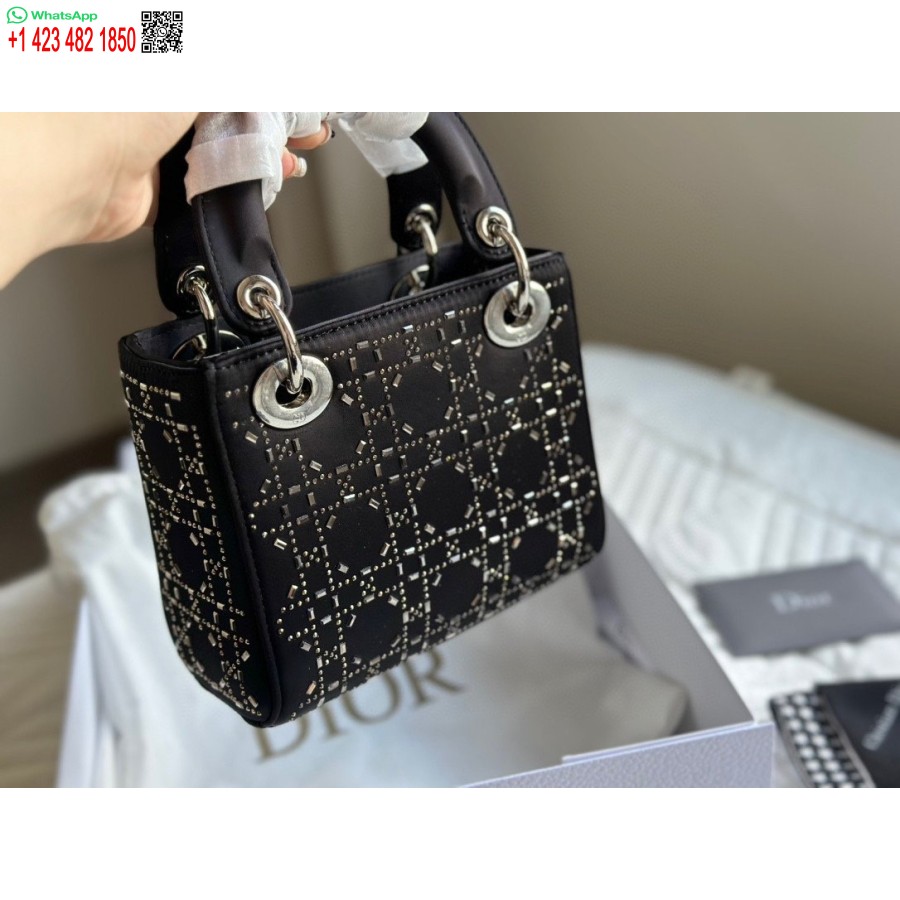 New Arrival DIOR PRINCESS ANNA TOTE BAG Black Diamond Handbag