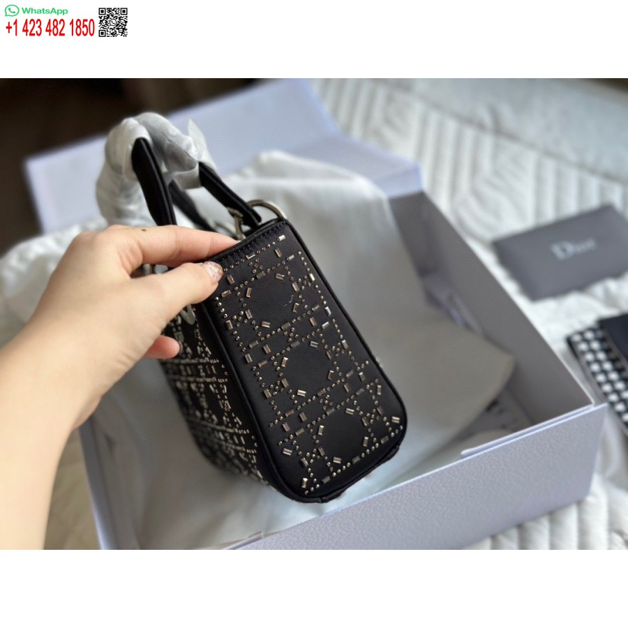 New Arrival DIOR PRINCESS ANNA TOTE BAG Black Diamond Handbag