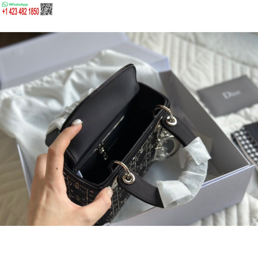 New Arrival DIOR PRINCESS ANNA TOTE BAG Black Diamond Handbag