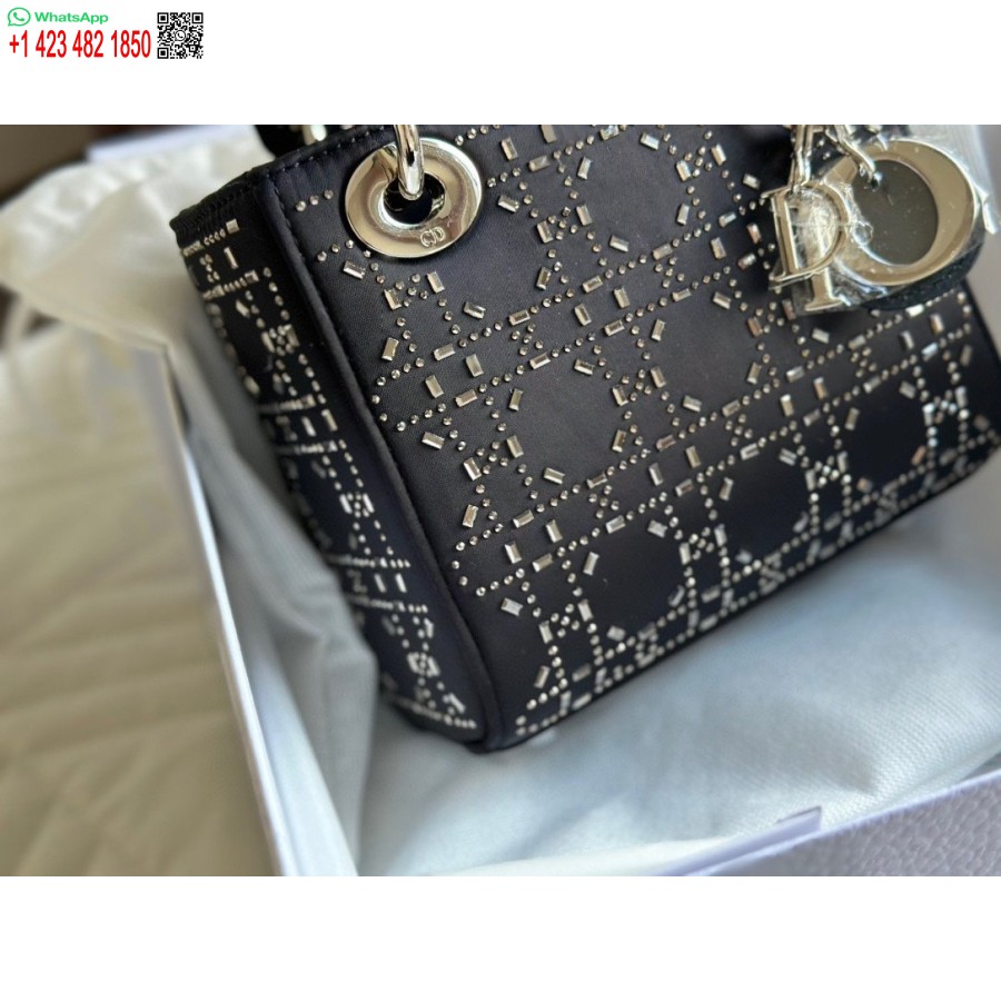 New Arrival DIOR PRINCESS ANNA TOTE BAG Black Diamond Handbag