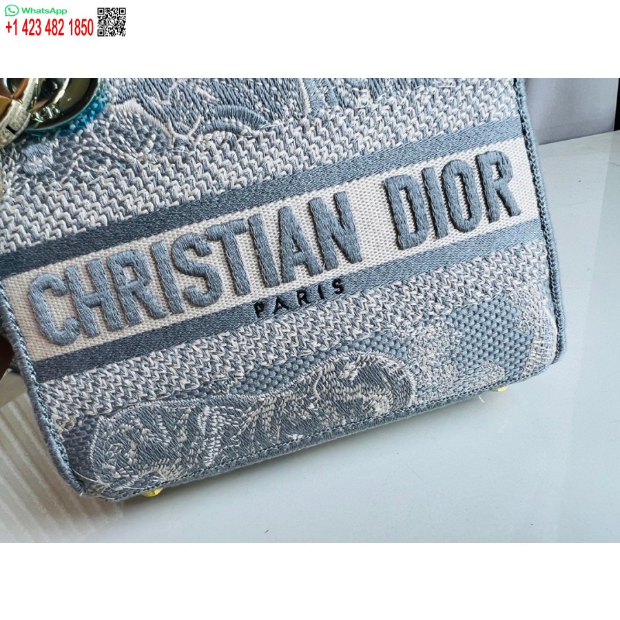 2024 Dior Printsess Anna Kandekott Taevasinise Hirve Tikandiga Käekott