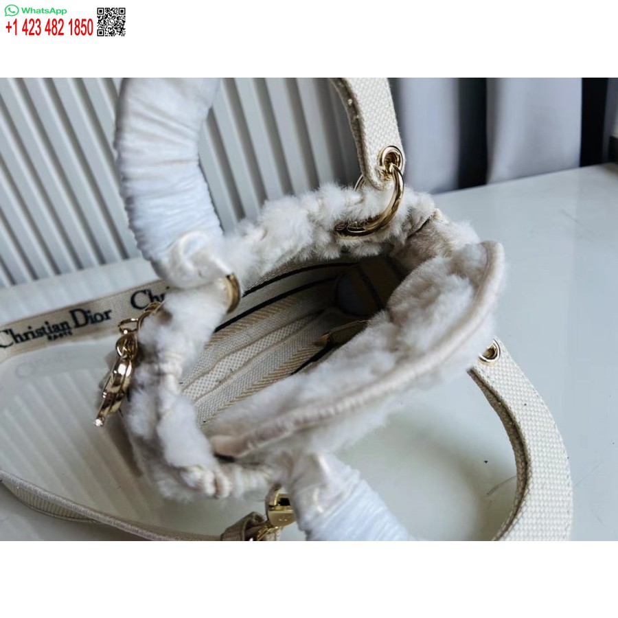 2024 M. Dior Princesė Anna Krepšys Balto Elnio Siuvinėjimo Rankinė