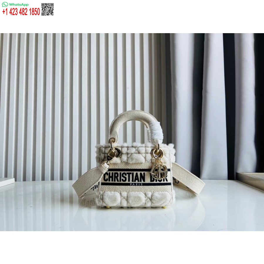 2024 M. Dior Princesė Anna Krepšys Balto Elnio Siuvinėjimo Rankinė