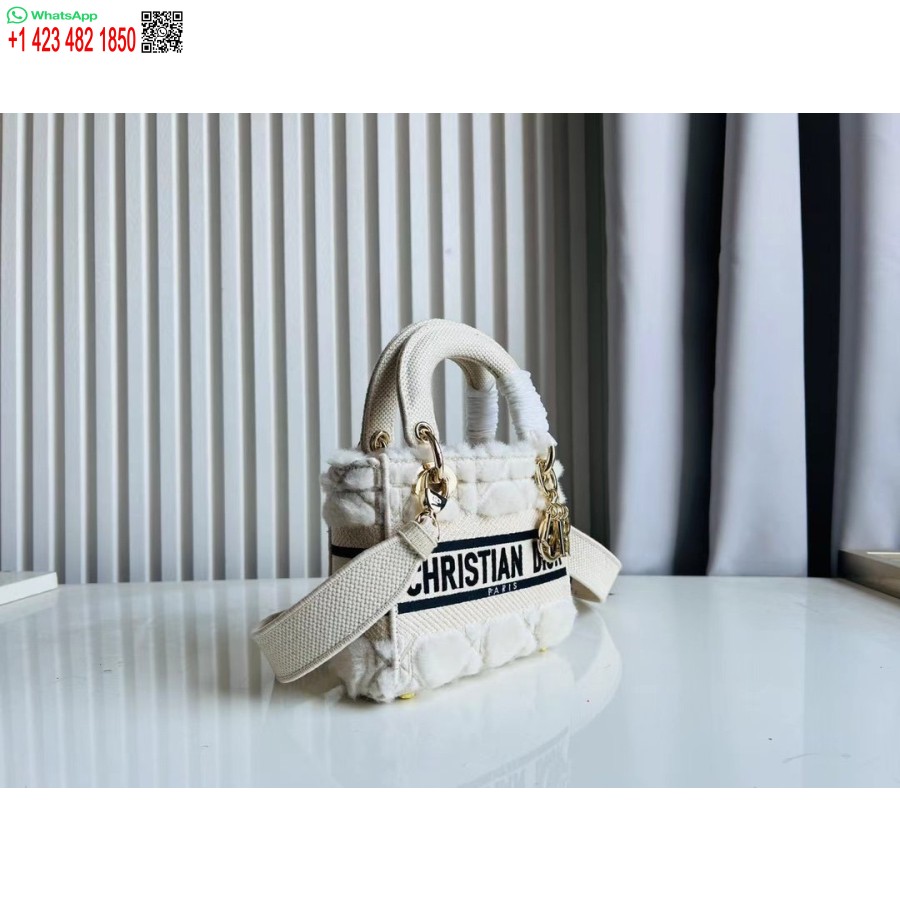 2024 M. Dior Princesė Anna Krepšys Balto Elnio Siuvinėjimo Rankinė