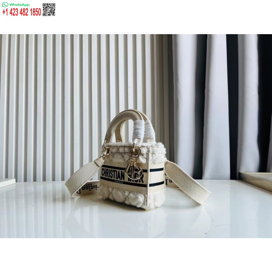 2024 M. Dior Princesė Anna Krepšys Balto Elnio Siuvinėjimo Rankinė