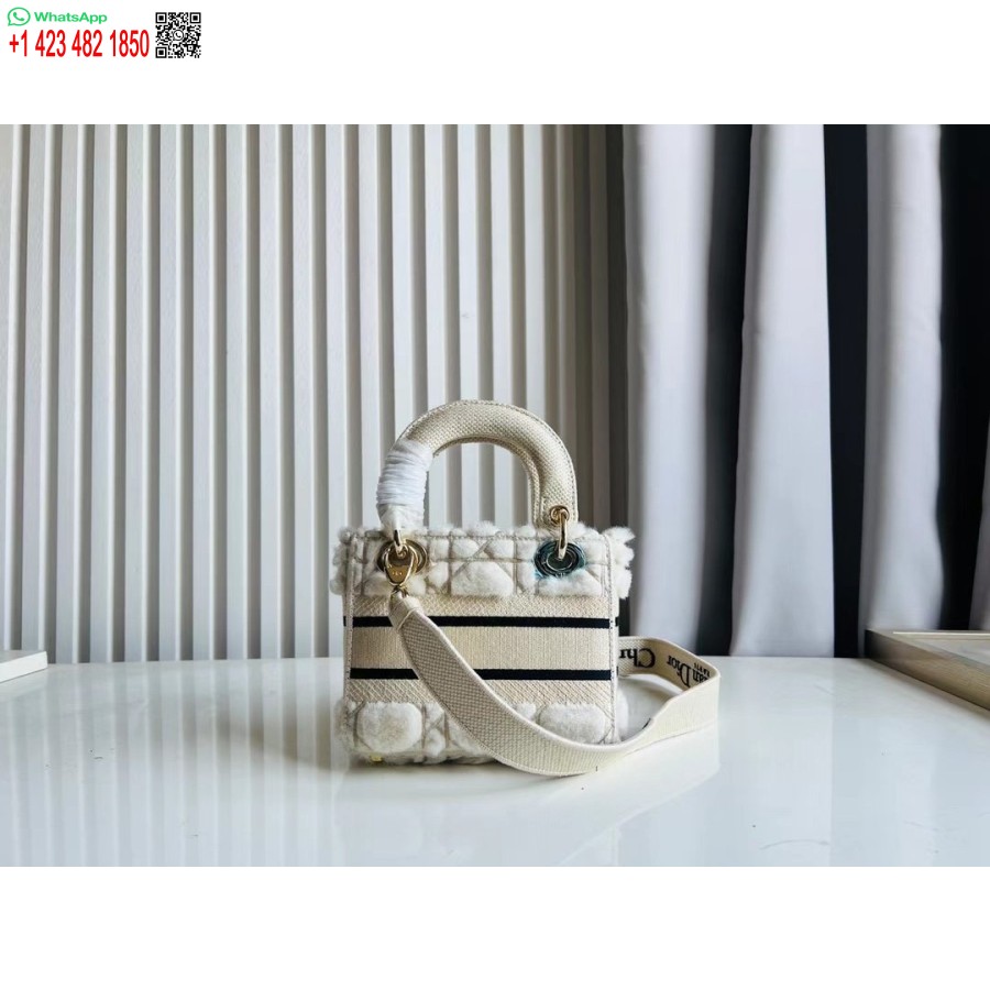 2024 M. Dior Princesė Anna Krepšys Balto Elnio Siuvinėjimo Rankinė