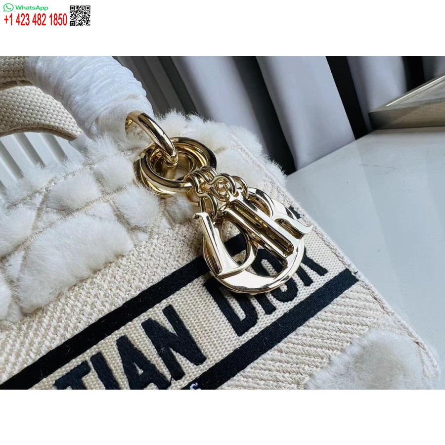 2024 M. Dior Princesė Anna Krepšys Balto Elnio Siuvinėjimo Rankinė