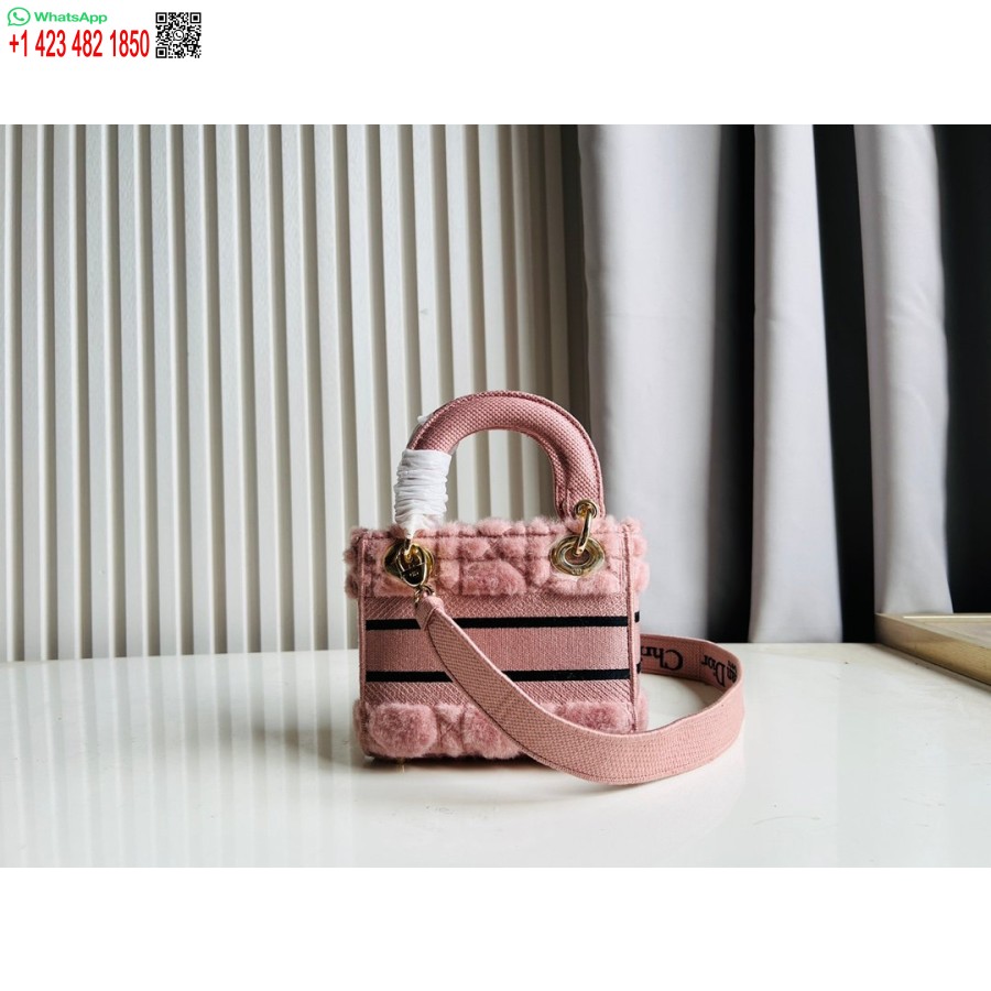 2024 Dior Princess Anna Tote Bag Geanta De Mana Broderie Cerb Roz