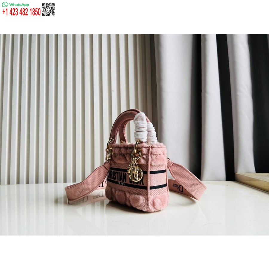 2024 Dior Princess Anna Tote Bag Geanta De Mana Broderie Cerb Roz