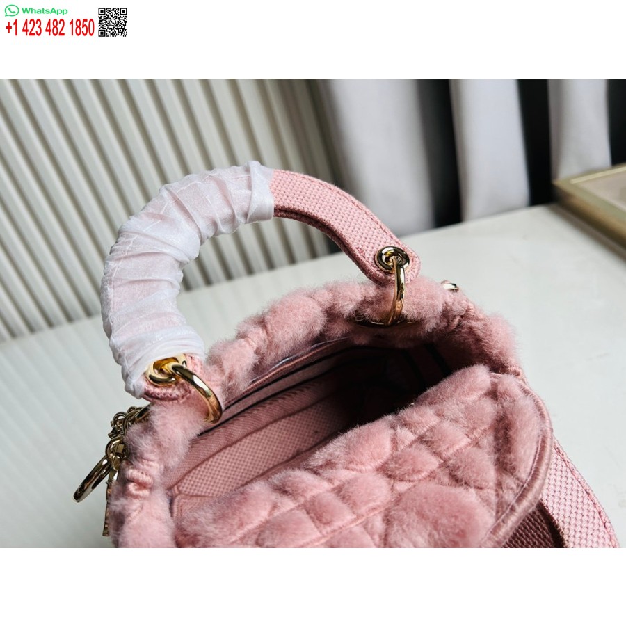 2024 Dior Princess Anna Tote Bag Geanta De Mana Broderie Cerb Roz