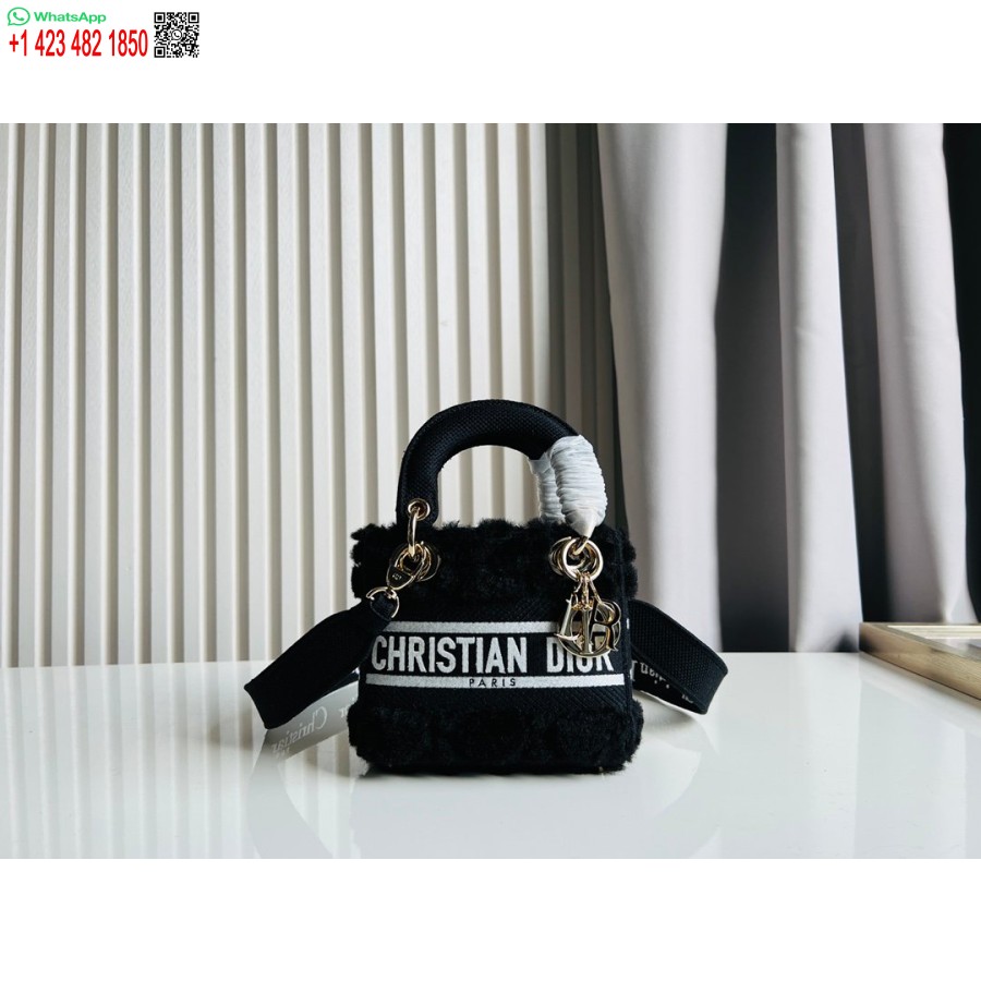 2024 M. Dior Princesė Annos Krepšys Juodo Elnio Siuvinėjimas