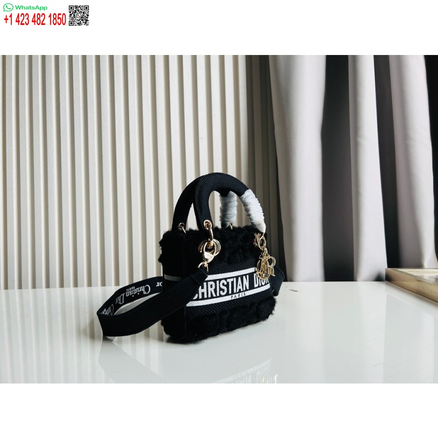 2024 M. Dior Princesė Annos Krepšys Juodo Elnio Siuvinėjimas