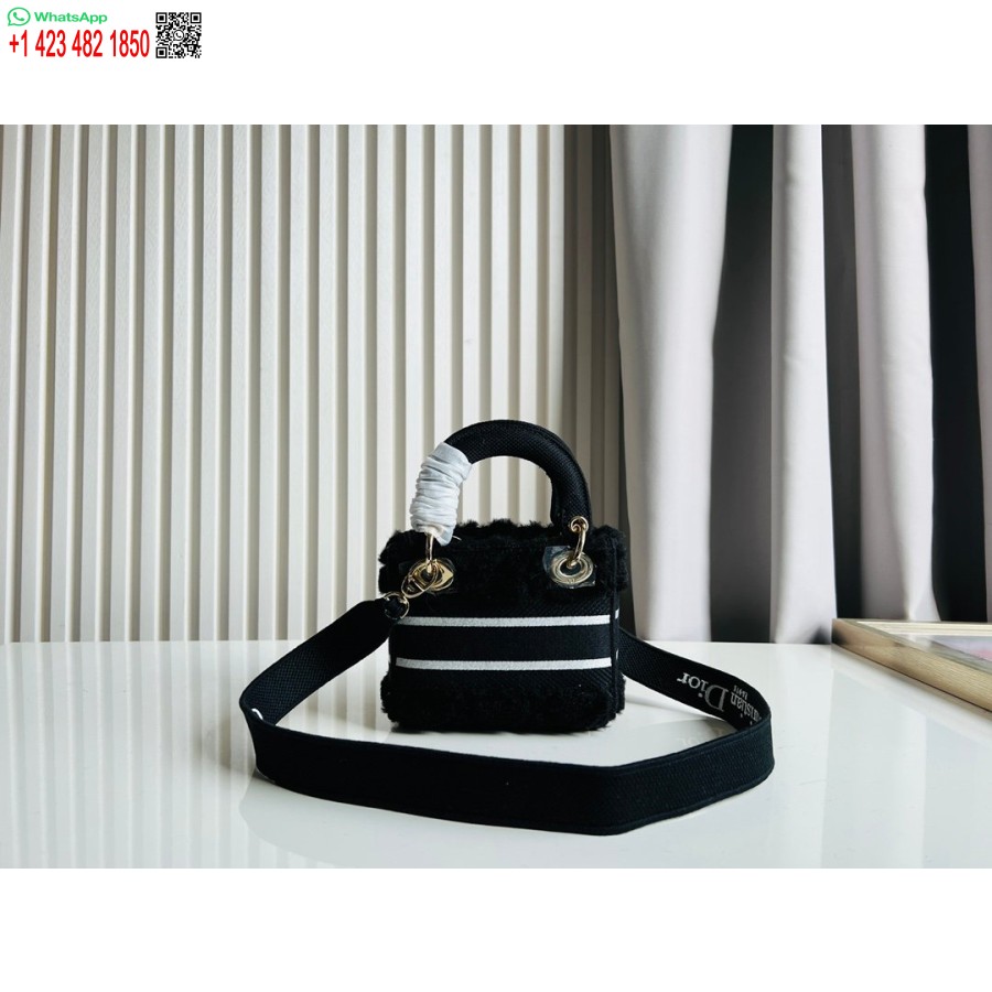 2024 M. Dior Princesė Annos Krepšys Juodo Elnio Siuvinėjimas