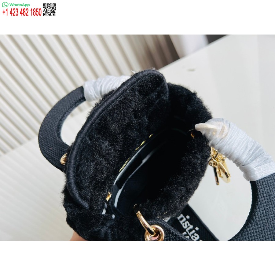 2024 M. Dior Princesė Annos Krepšys Juodo Elnio Siuvinėjimas