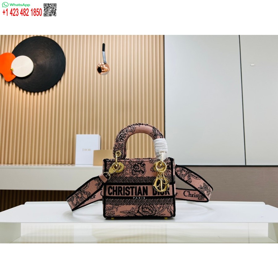 2024 Dior Princess Anna Draagtas Met Roze Veelkleurig Hertenborduurwerk