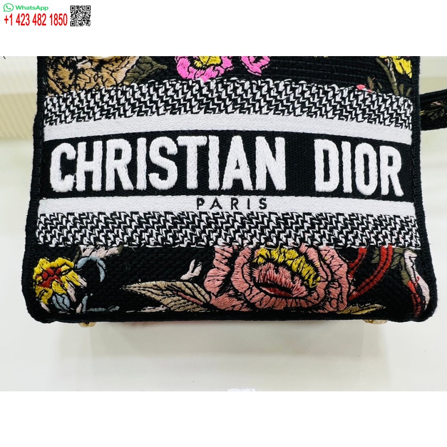 2024 Dior Princess Anna Tote Bag Broderie De Cerb Multicolor Negru
