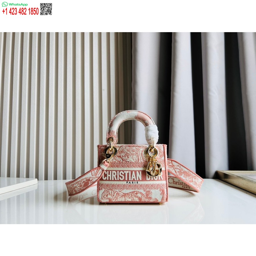 2024 Dior Princess Anna Draagtas Met Roze Veelkleurig Hertenborduurwerk