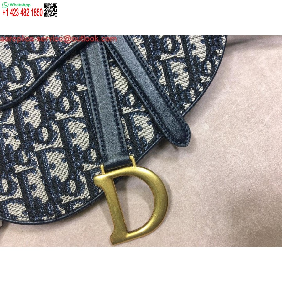 Réplica De Riñonera Dior S5632 Jacquard Azul Dior Oblique
