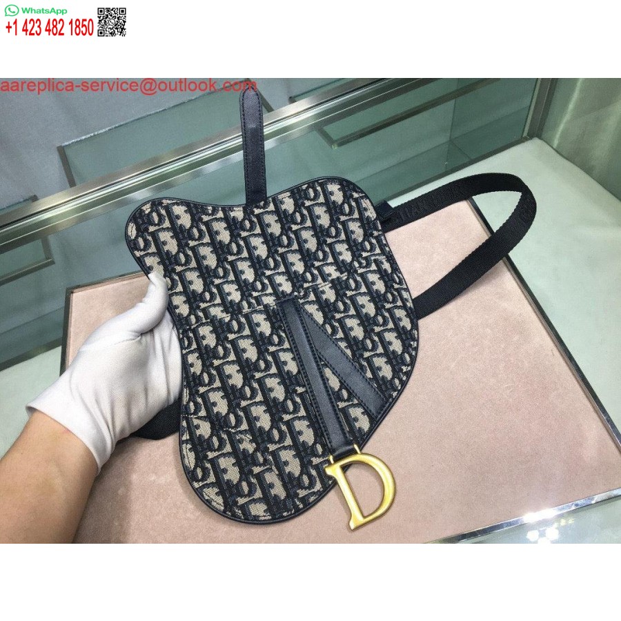 Réplica De Riñonera Dior S5632 Jacquard Azul Dior Oblique