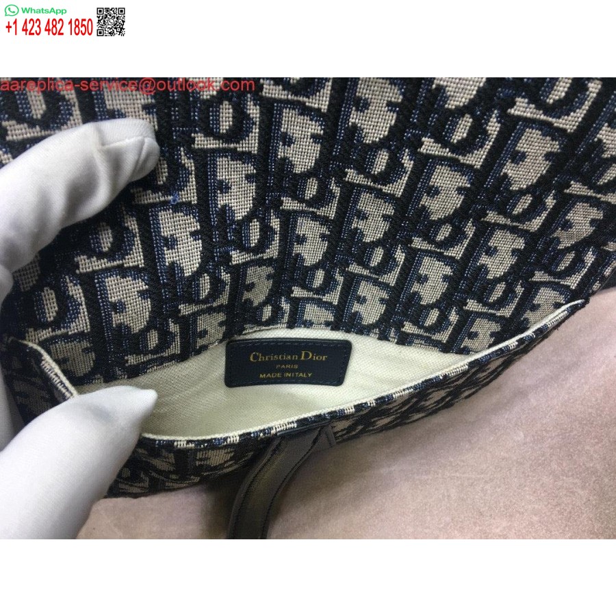 Réplica De Riñonera Dior S5632 Jacquard Azul Dior Oblique