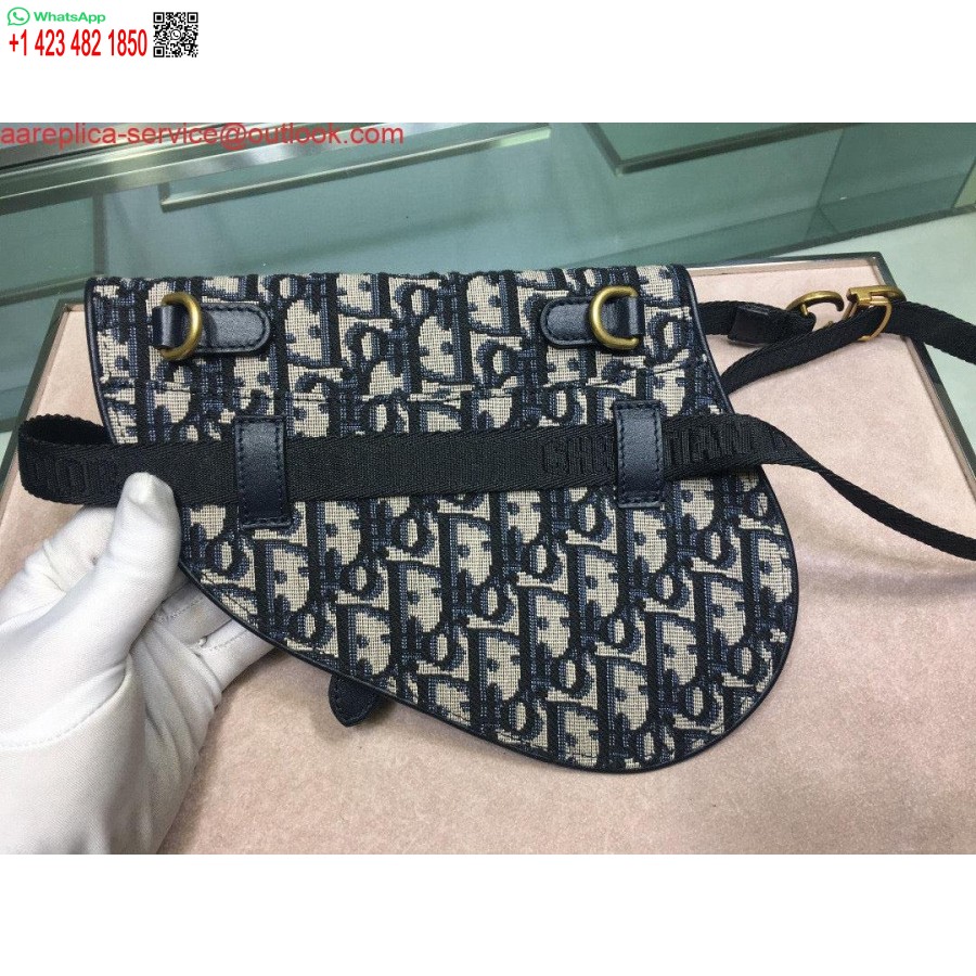 תיק חגורת אוכף Dior העתק S5632 כחול Dior אלכסוני אקארד