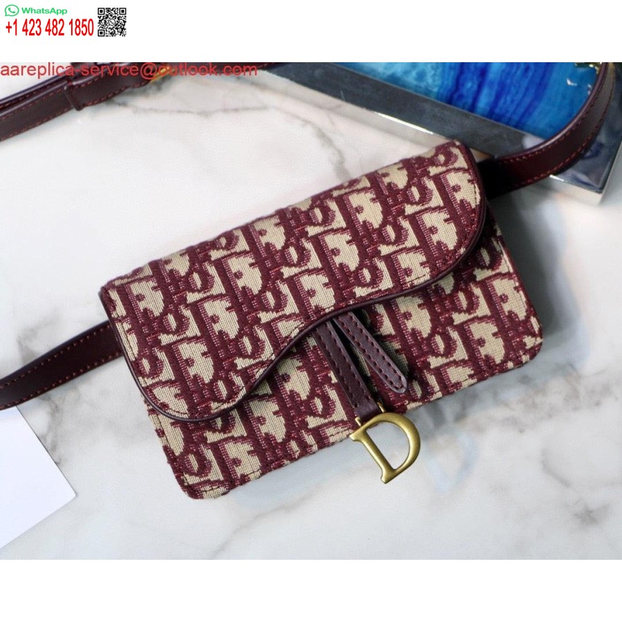 Replică Geantă Cu Centură şa Dior S5619 Roşu Jacquard Oblic Dior