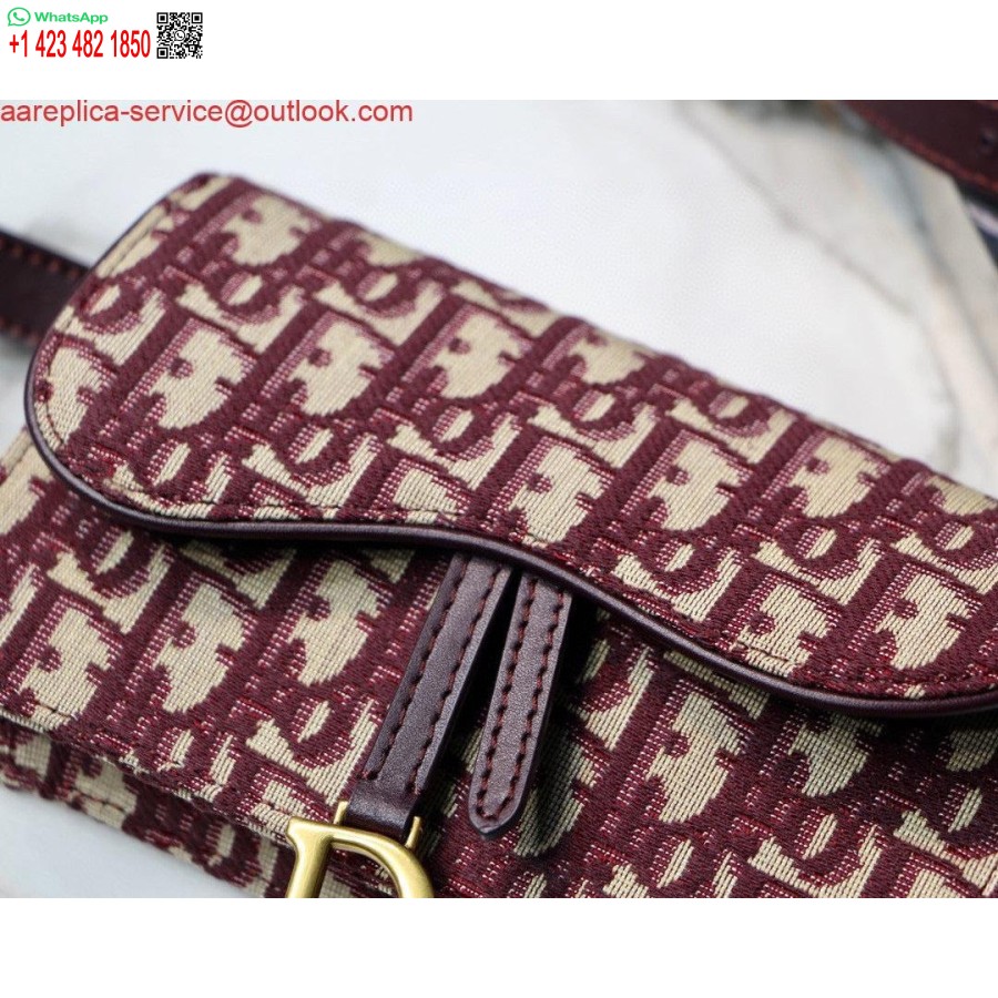 Replică Geantă Cu Centură şa Dior S5619 Roşu Jacquard Oblic Dior